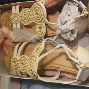 Just fab wedges Tai WW Ivory Size 10